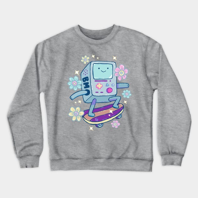 Skateboard BMO Crewneck Sweatshirt by DajonAcevedo